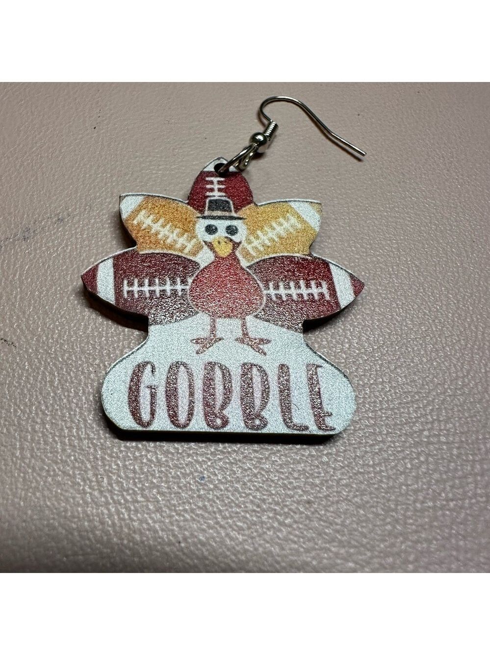 Gobble Turkey Football Earrings